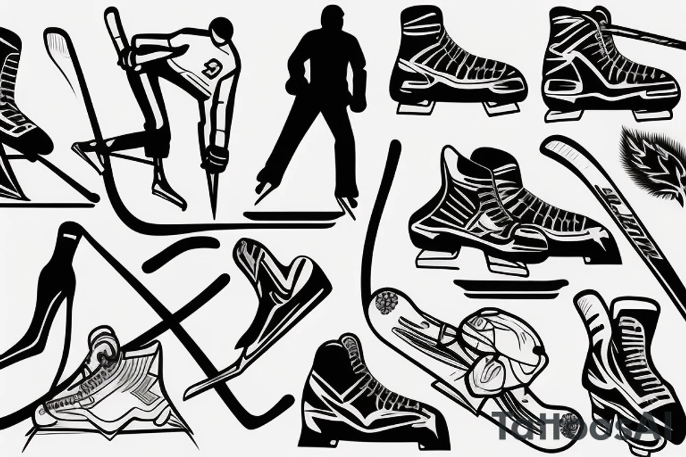 Ice hockey skate tattoo idea