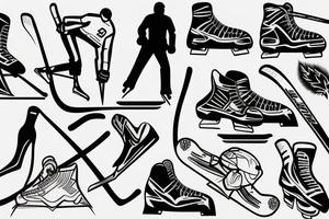 Ice hockey skate tattoo idea