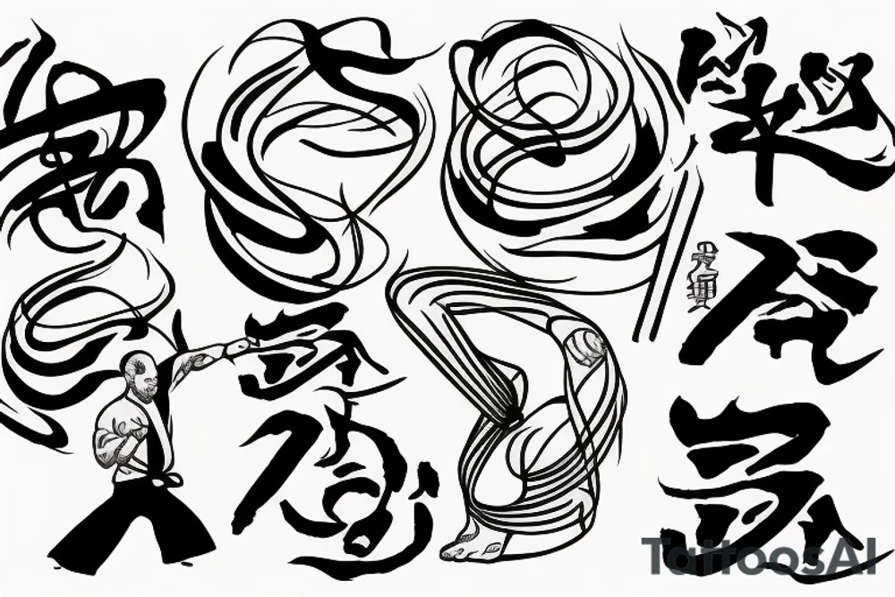 Karate with prorgramming and music tattoo idea