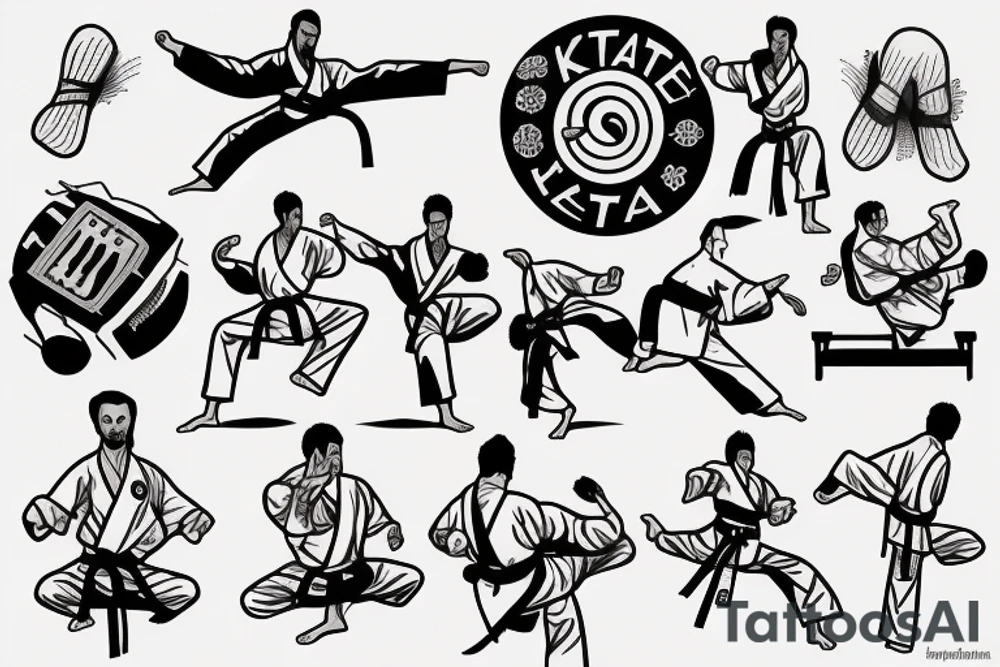 Karate with prorgramming and music tattoo idea