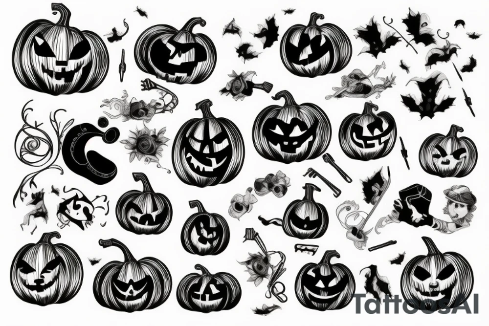 Pumpkin music tattoo idea