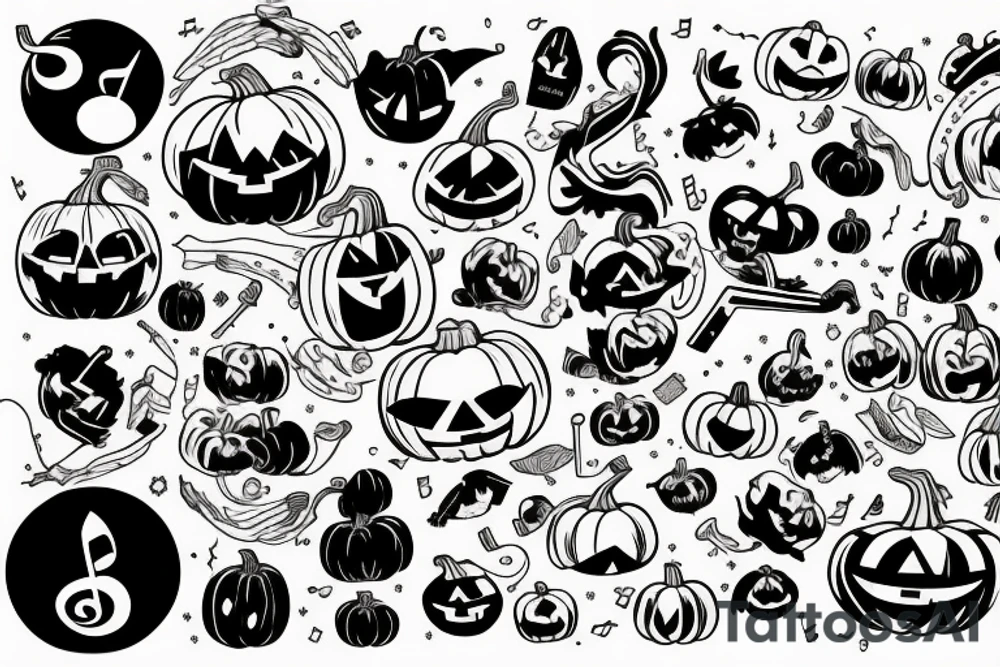 Pumpkin music tattoo idea