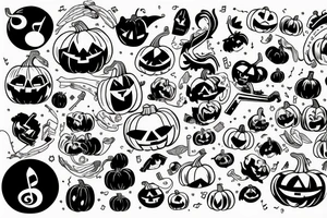 Pumpkin music tattoo idea