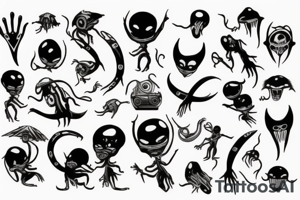 Alien and music tattoo idea