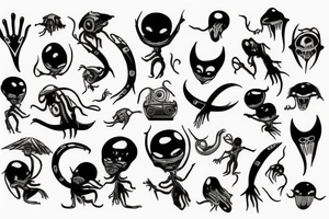 Alien and music tattoo idea