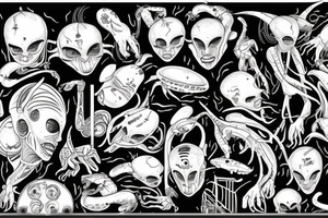 Alien and music tattoo idea
