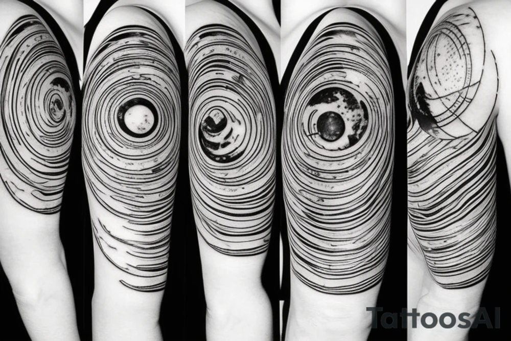 a swirling solar system tattoo idea
