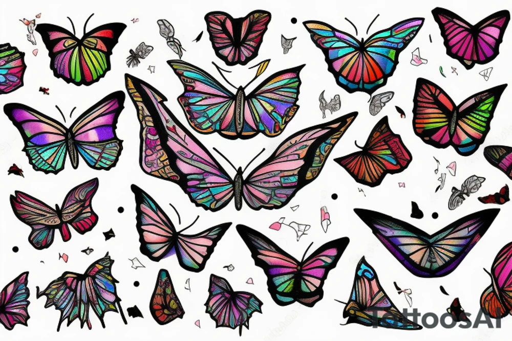 Psychedelic butterflys, Arabic tattoo idea