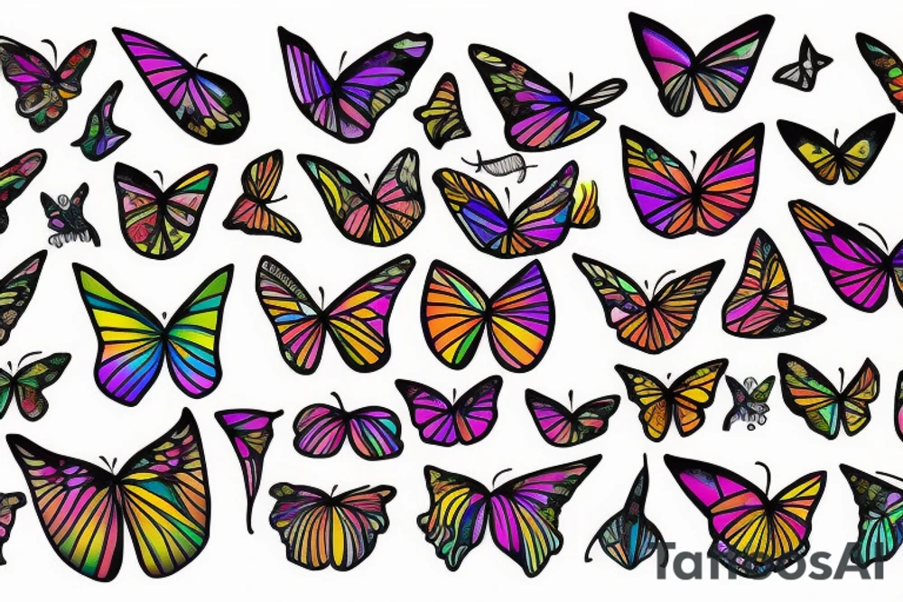 Psychedelic butterflys, Arabic tattoo idea