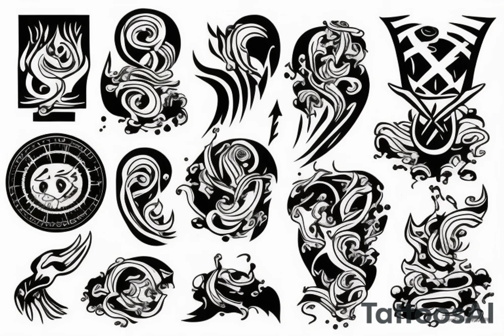 Welt Flammen kaputt tattoo idea