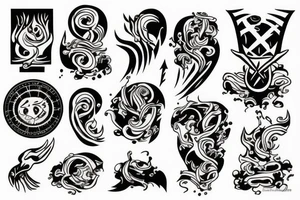Welt Flammen kaputt tattoo idea