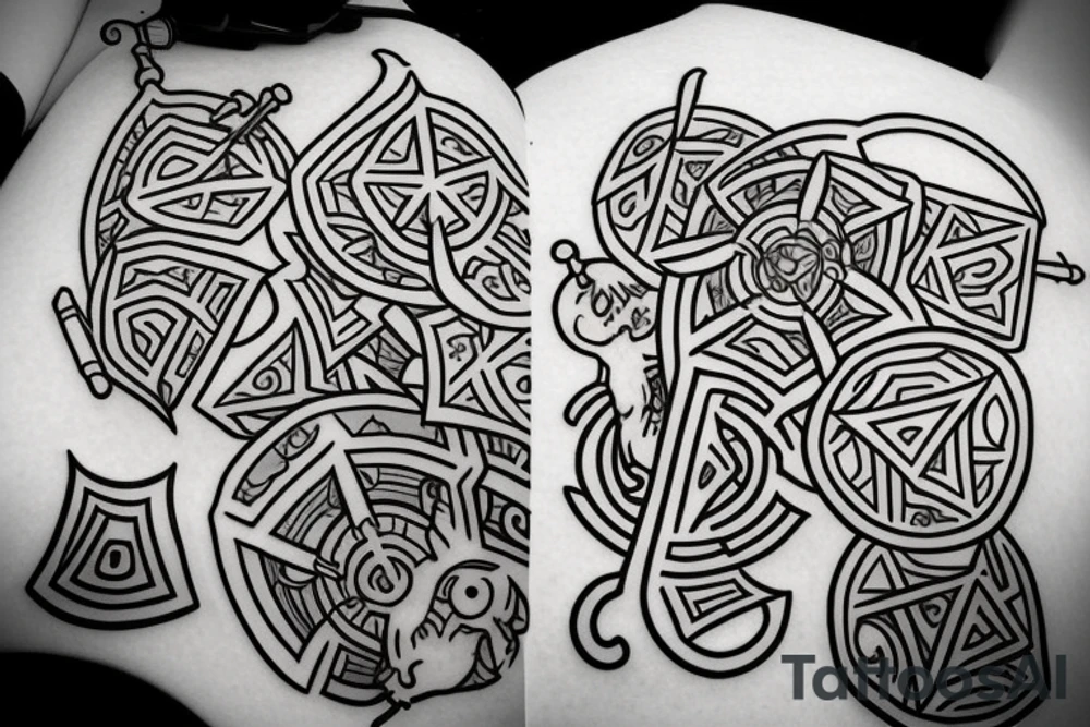 Minimalist dungeons and dragons tattoo idea
