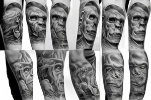 Apes in a city tattoo idea