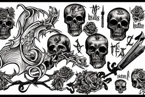 death holding a scroll that says Dead Men Tell No Tales tattoo idea