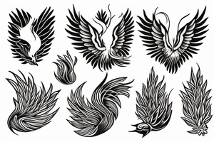phoenix from branch of flowers tattoo idea