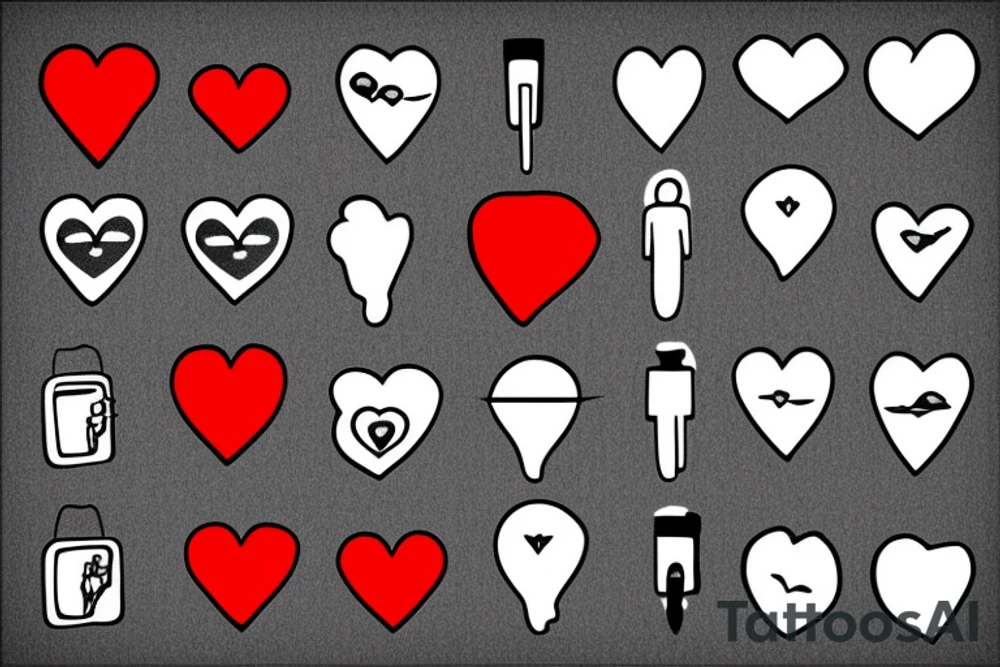 Traffic light with red heart tattoo idea