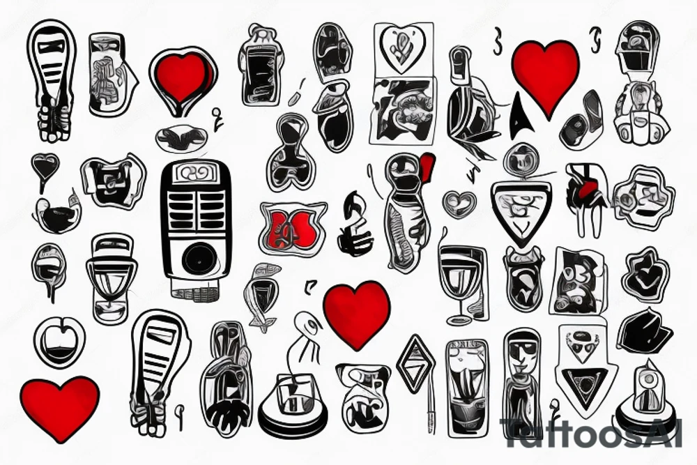 Traffic light with red heart tattoo idea