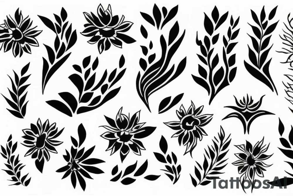 phoenix and flowers tattoo idea