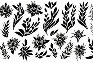phoenix and flowers tattoo idea