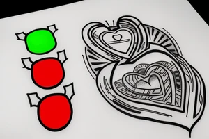 red heart traffic light tattoo idea