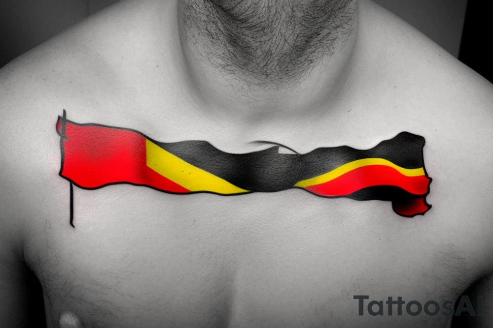 German flag on fire tattoo idea
