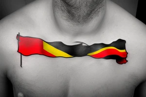 German flag on fire tattoo idea