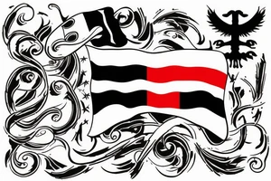 German flag on fire tattoo idea
