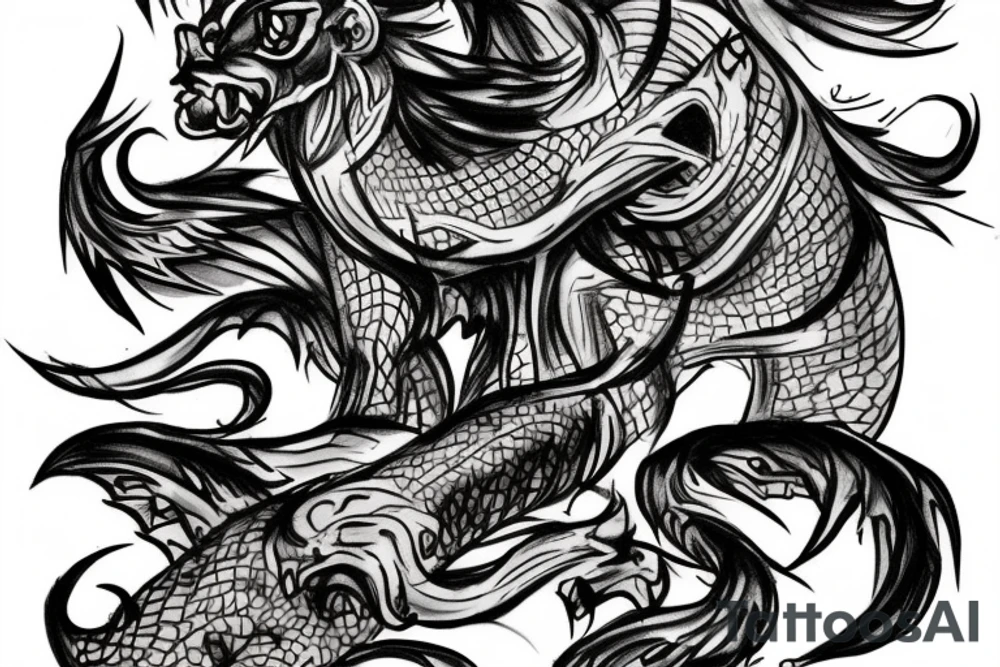 A picture of a Chimera tattoo idea
