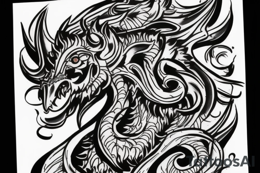 A picture of a Chimera tattoo idea