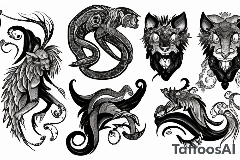 A picture of a Chimera tattoo idea