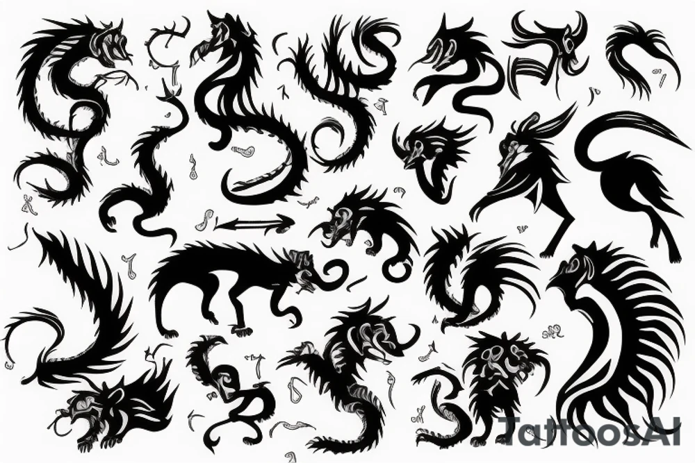 A picture of a Chimera tattoo idea