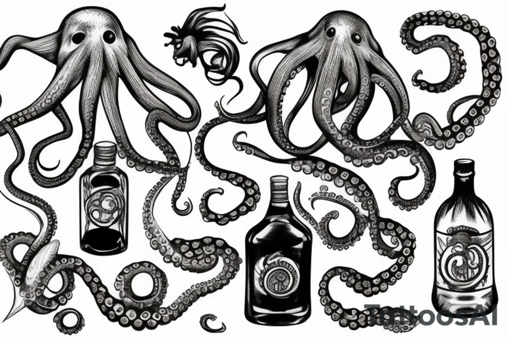 octopus in bottle tattoo idea