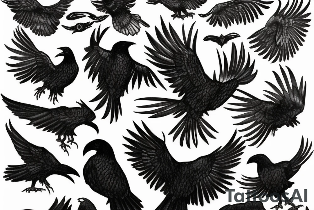 outstretched raven tattoo idea