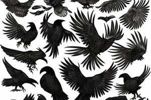 outstretched raven tattoo idea