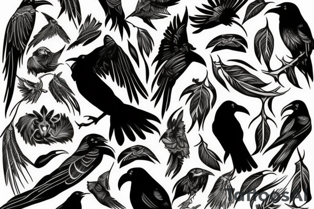 outstretched raven tattoo idea