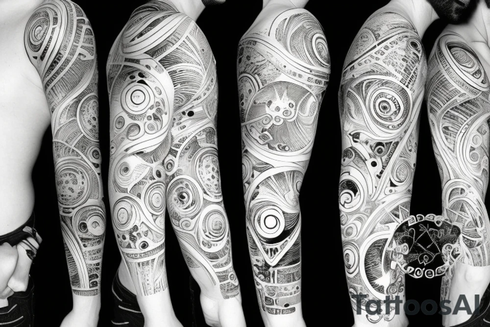 modern clean moonscape aquarius tattoo idea