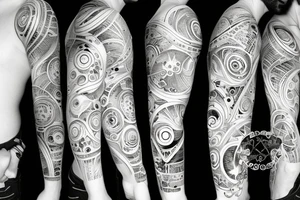 modern clean moonscape aquarius tattoo idea