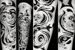 elegant moonscape aquarius tattoo idea