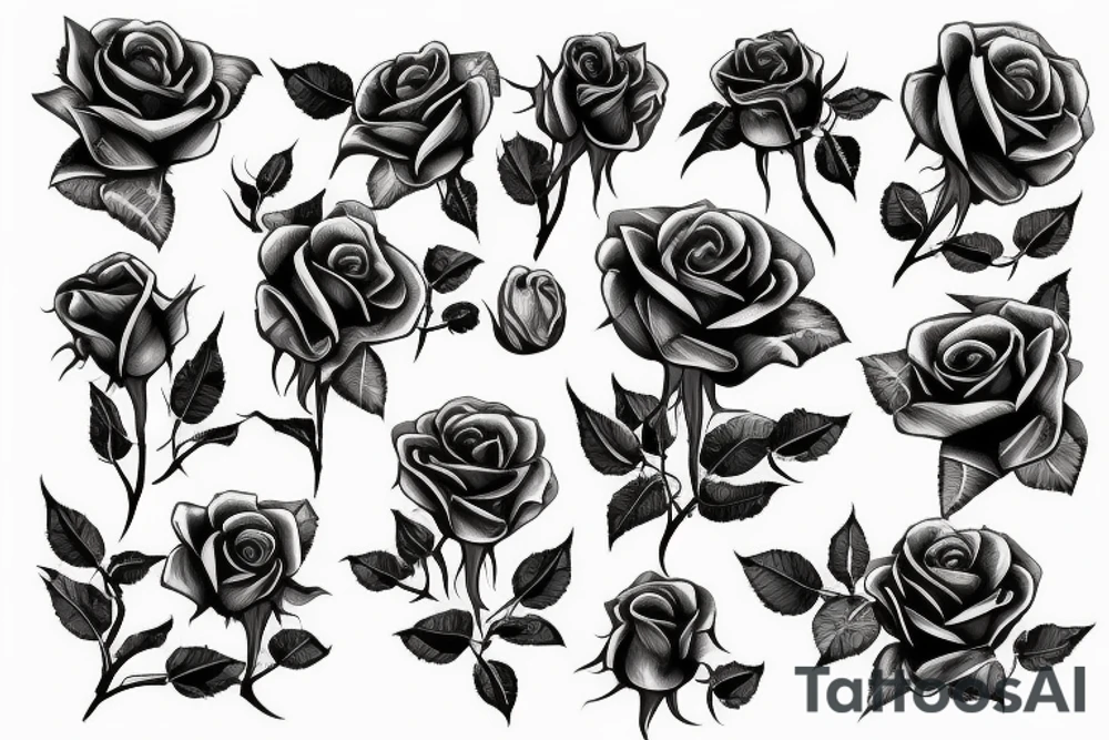 Roses dragon tattoo idea