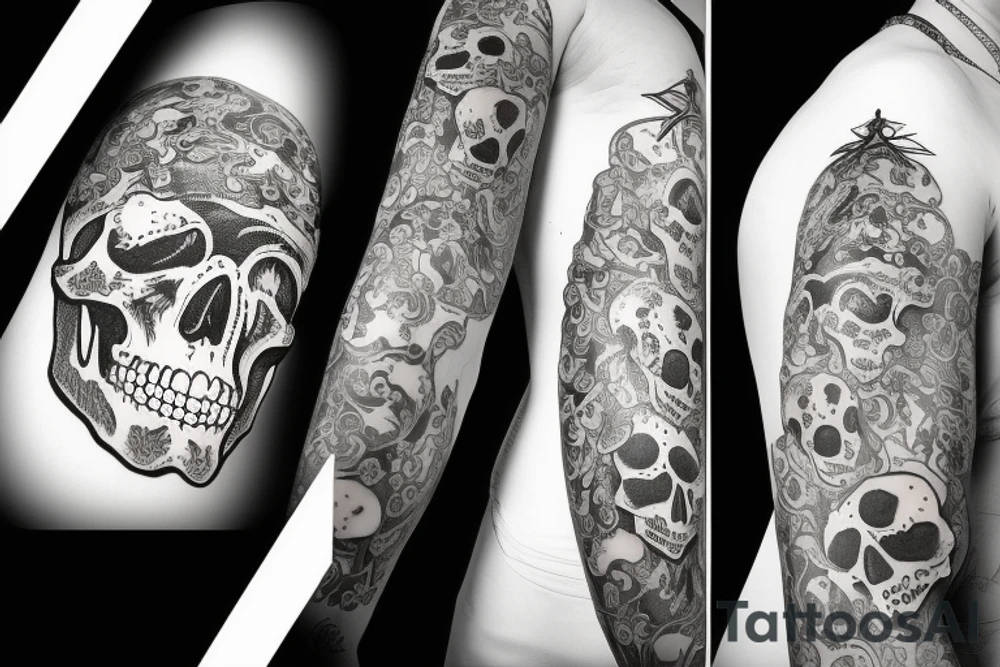 skull with crown tattoo idea