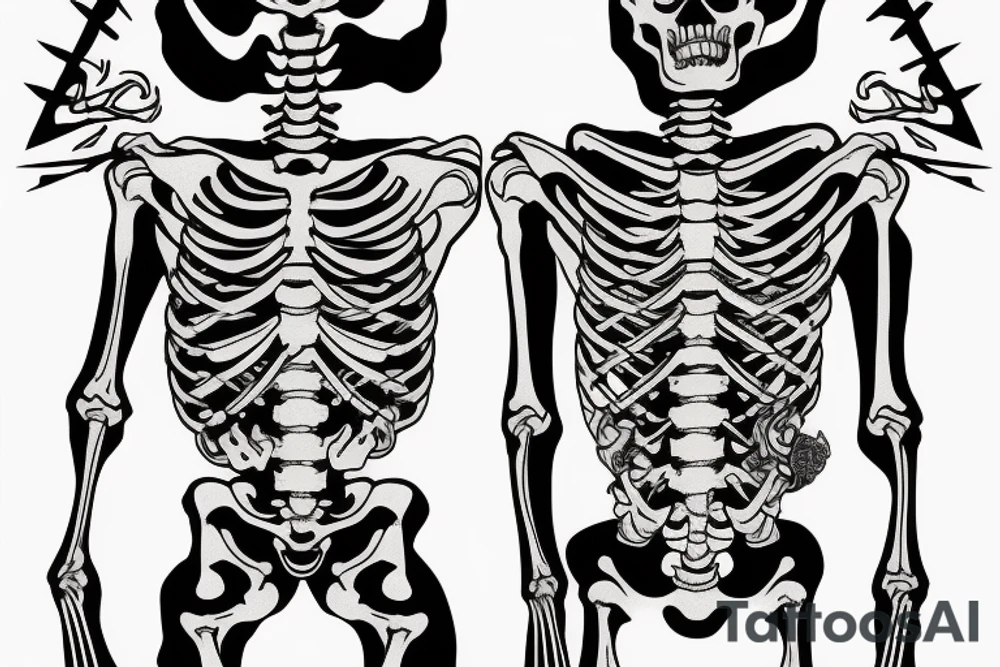 Skeleton holding up the world on his back tattoo idea