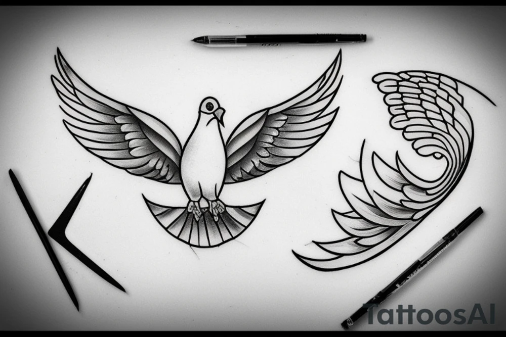 A dove in the middle of a hurricane tattoo idea