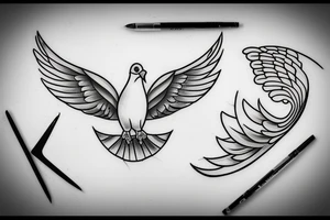 A dove in the middle of a hurricane tattoo idea