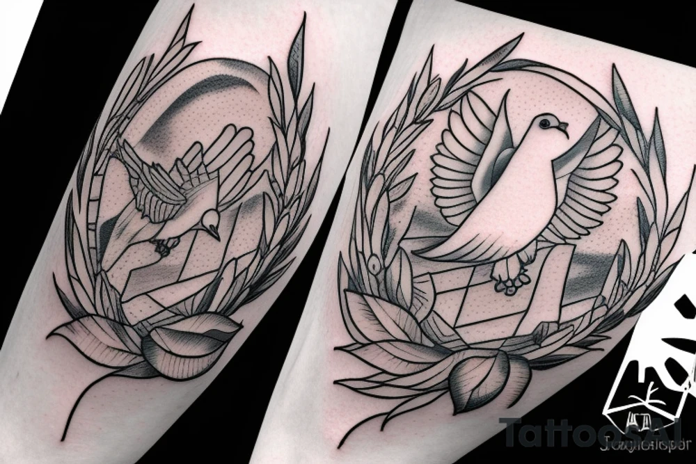 A dove in the middle of a hurricane tattoo idea