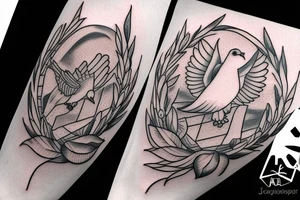 A dove in the middle of a hurricane tattoo idea