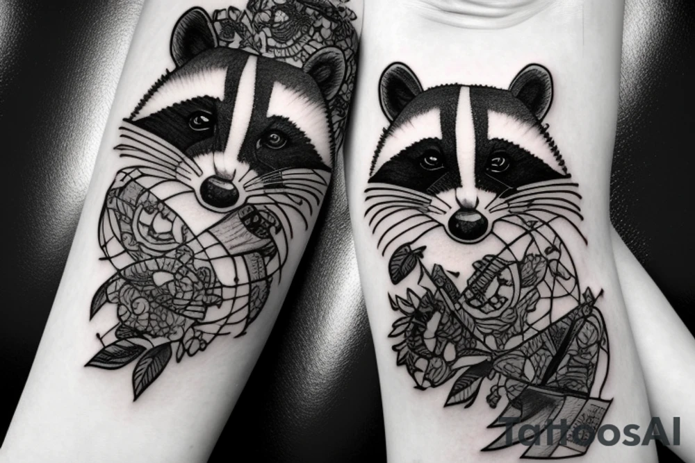 racoon with a sniper tattoo idea