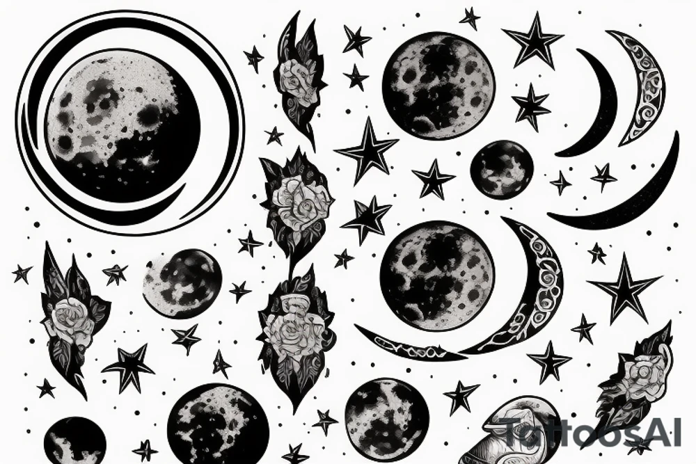 The moon rising tattoo idea