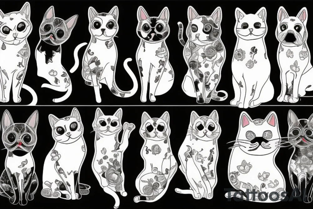 Cat, dog tattoo idea