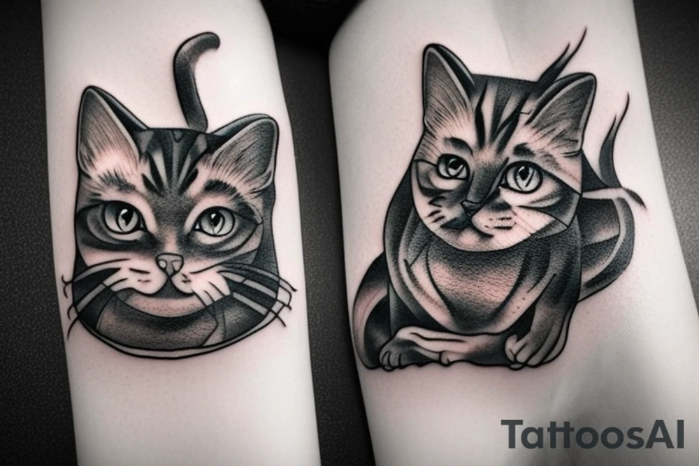 Cat, dog tattoo idea