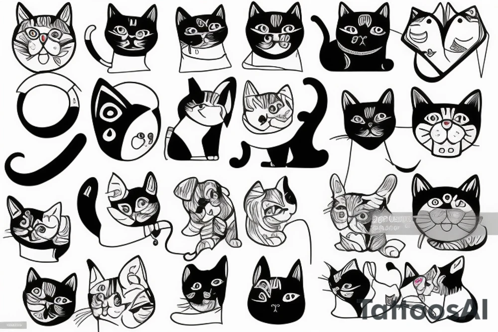 Cat, dog tattoo idea